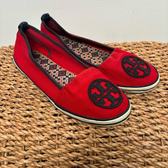 Tory Burch Shoes - Tory Burch Red Flats with Black Accents